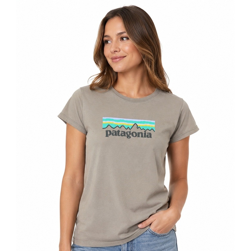 Patagonia Graphic T Shirt M Gray Organic Cotton Logo Outdoor Hiking Casual Tee